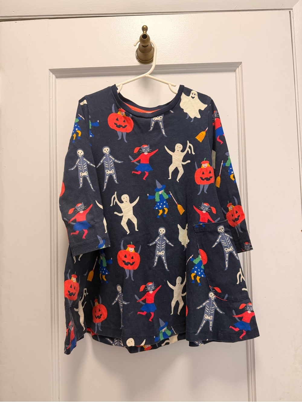 Mini Boden Navy Halloween Print Tunic with Pockets
